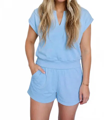 Papermoon Meredith Luxe Relaxed Matching Set In Blue In Black