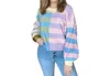 Papermoon Multi Color Striped Sweater In Pastel Multi