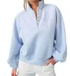 Papermoon Piper Snap Button Collared Pullover Sweatshirt In Sky Blue In Blue