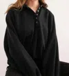 Papermoon Piper Snap Button Collared Sweater In Black