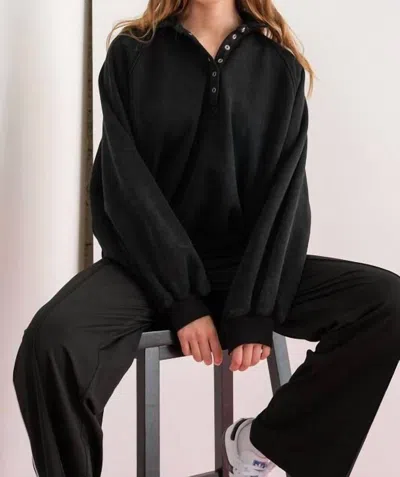 Papermoon Piper Snap Sweatshirt In Black