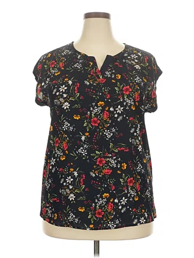 Pre-owned Papermoon Short Sleeve Blouse In Black