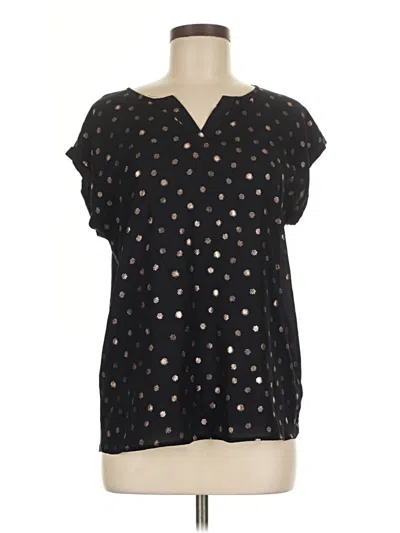 Pre-owned Papermoon Short Sleeve Blouse In Black