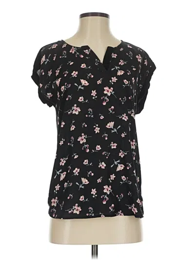 Pre-owned Papermoon Short Sleeve Blouse In Black