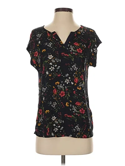 Pre-owned Papermoon Short Sleeve Blouse In Black