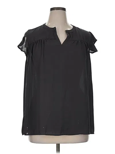 Pre-owned Papermoon Short Sleeve Blouse In Black
