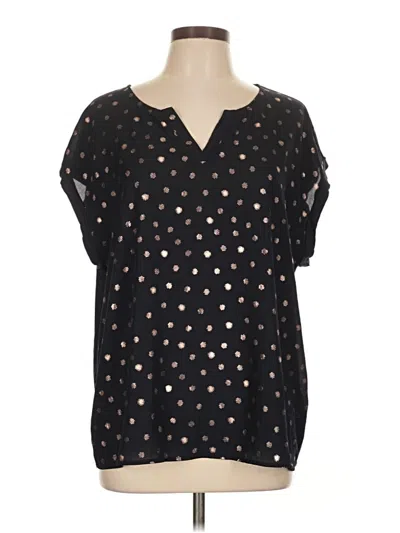 Pre-owned Papermoon Short Sleeve Blouse In Black