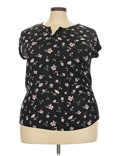 Pre-owned Papermoon Short Sleeve Blouse In Black
