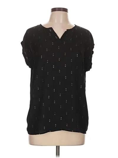 Pre-owned Papermoon Short Sleeve Blouse In Black