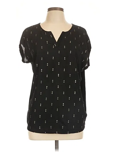 Pre-owned Papermoon Short Sleeve Blouse In Black