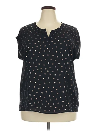 Pre-owned Papermoon Short Sleeve Blouse In Black