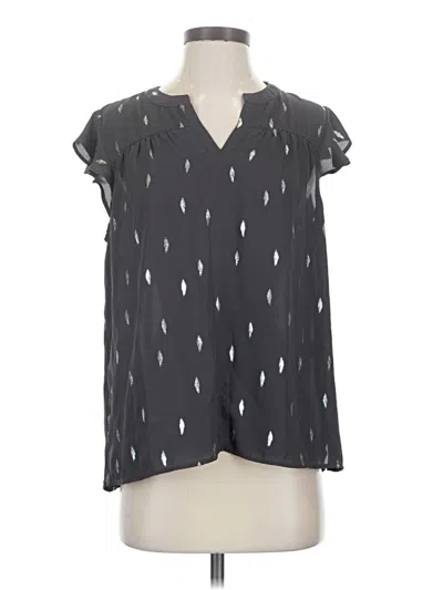 Pre-owned Papermoon Short Sleeve Blouse In Black