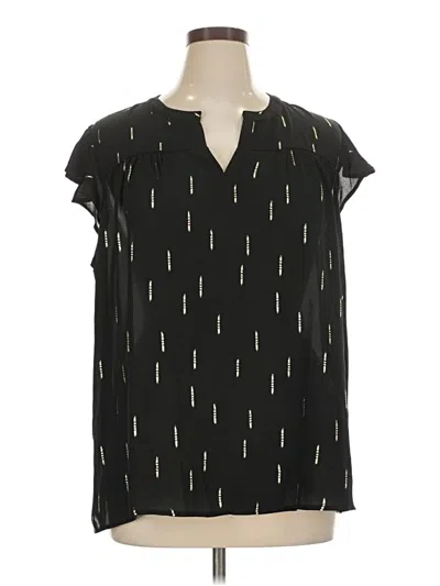 Pre-owned Papermoon Short Sleeve Blouse In Black
