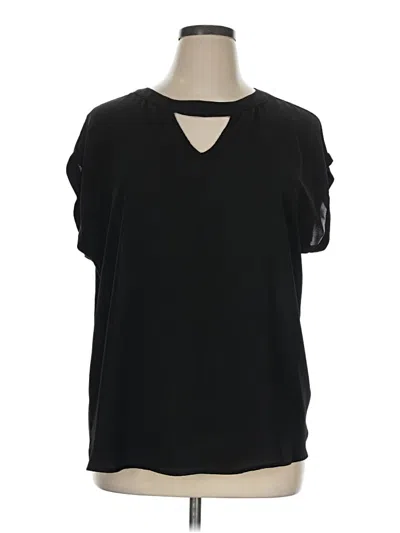 Pre-owned Papermoon Short Sleeve Blouse In Black
