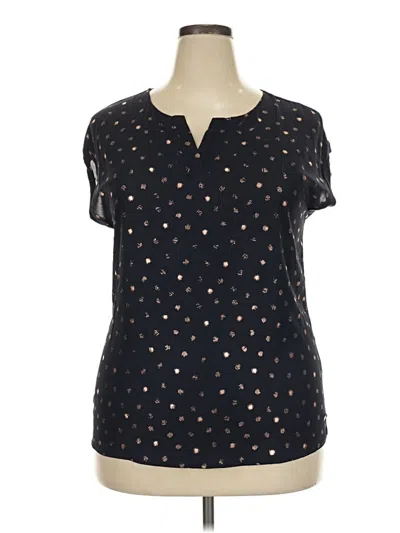 Pre-owned Papermoon Short Sleeve Blouse In Black