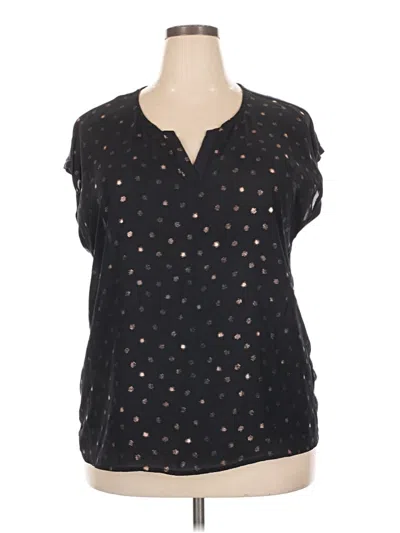 Pre-owned Papermoon Short Sleeve Blouse In Black