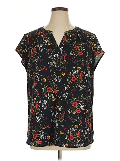 Pre-owned Papermoon Short Sleeve Blouse In Black