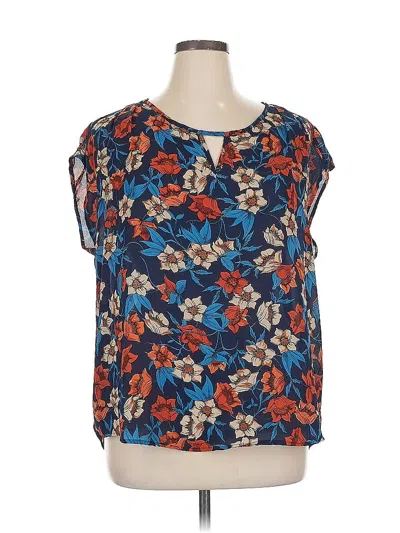 Pre-owned Papermoon Short Sleeve Blouse In Blue