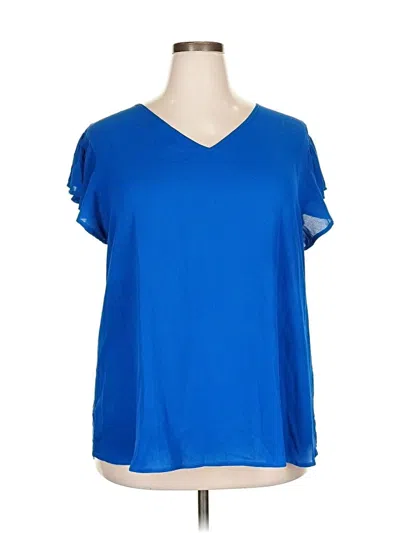 Pre-owned Papermoon Short Sleeve Blouse In Blue