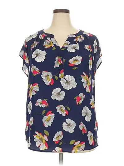 Pre-owned Papermoon Short Sleeve Blouse In Blue