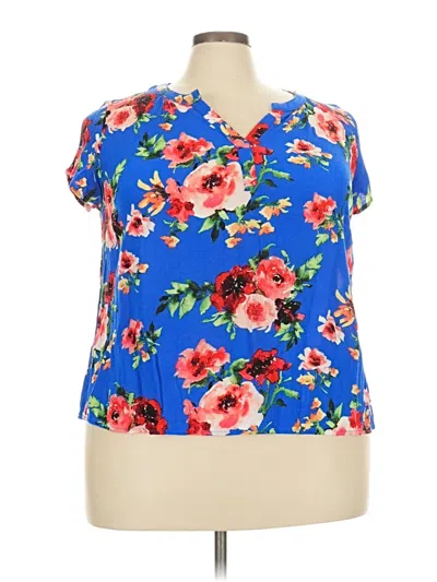 Pre-owned Papermoon Short Sleeve Blouse In Blue