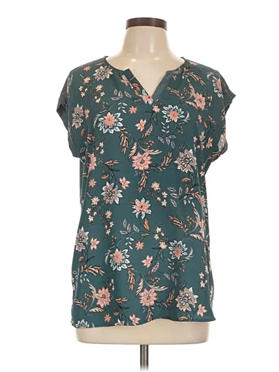 Pre-owned Papermoon Short Sleeve Blouse In Blue