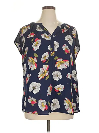 Pre-owned Papermoon Short Sleeve Blouse In Blue