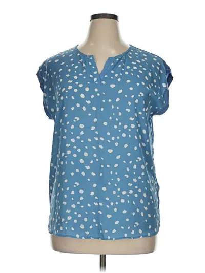 Pre-owned Papermoon Short Sleeve Blouse In Blue