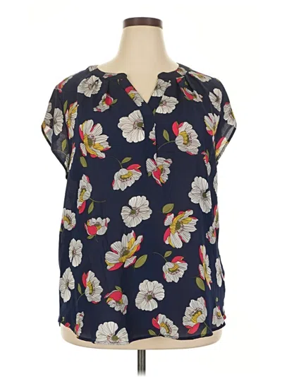 Pre-owned Papermoon Short Sleeve Blouse In Blue
