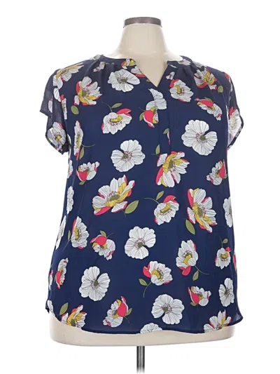 Pre-owned Papermoon Short Sleeve Blouse In Blue