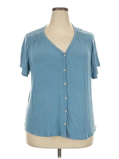 Pre-owned Papermoon Short Sleeve Blouse In Blue