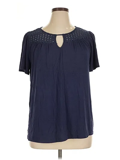 Pre-owned Papermoon Short Sleeve Blouse In Blue