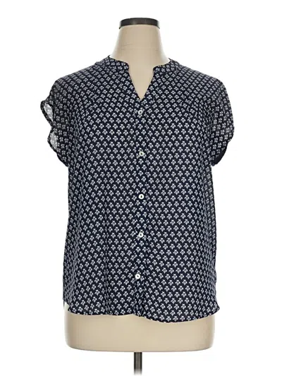 Pre-owned Papermoon Short Sleeve Blouse In Blue