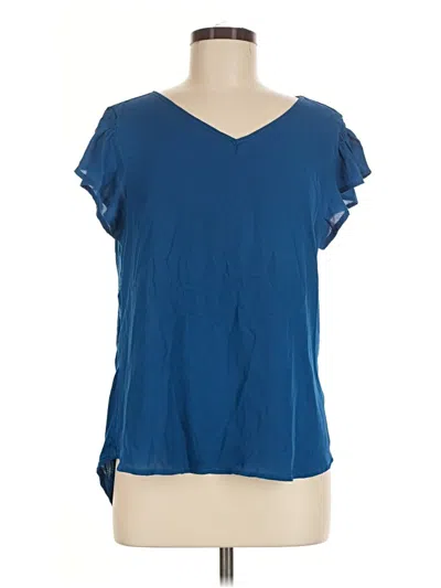 Pre-owned Papermoon Short Sleeve Blouse In Blue