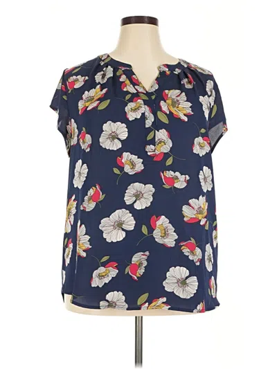 Pre-owned Papermoon Short Sleeve Blouse In Blue