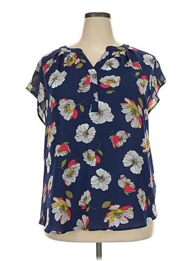 Pre-owned Papermoon Short Sleeve Blouse In Blue