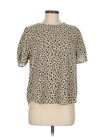 Pre-owned Papermoon Short Sleeve Blouse In Brown