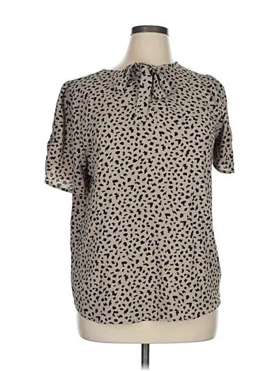 Pre-owned Papermoon Short Sleeve Blouse In Brown