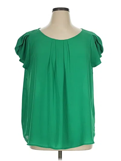 Pre-owned Papermoon Short Sleeve Blouse In Green