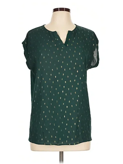 Pre-owned Papermoon Short Sleeve Blouse In Green