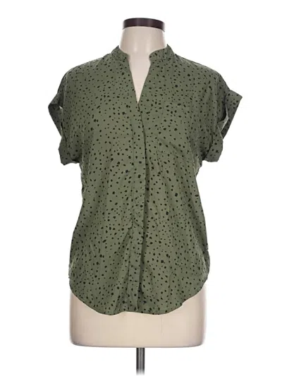 Pre-owned Papermoon Short Sleeve Blouse In Green
