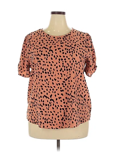 Pre-owned Papermoon Short Sleeve Blouse In Orange