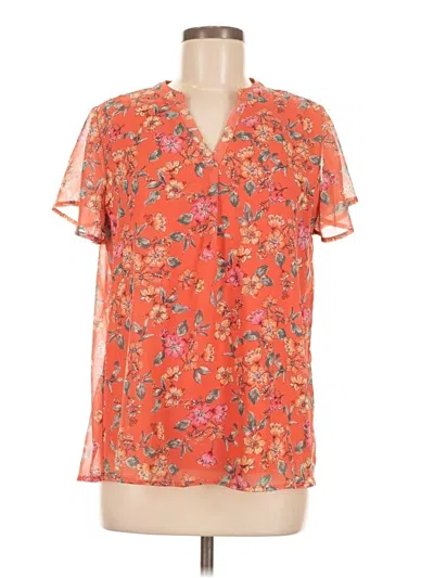 Pre-owned Papermoon Short Sleeve Blouse In Orange