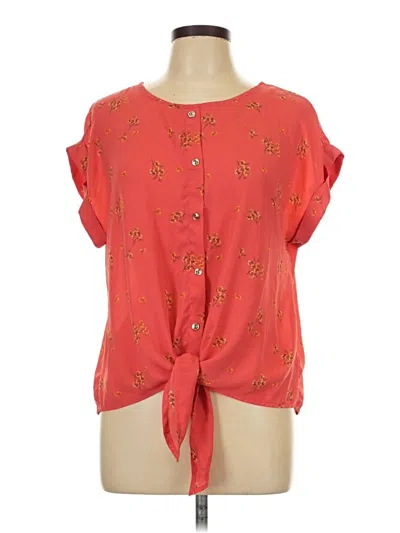 Pre-owned Papermoon Short Sleeve Blouse In Orange