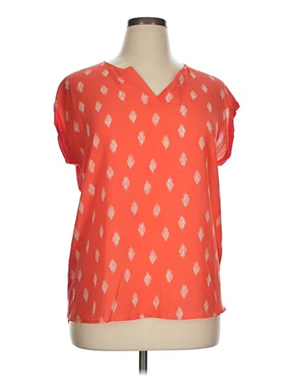 Pre-owned Papermoon Short Sleeve Blouse In Orange