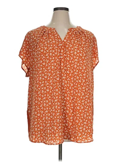 Pre-owned Papermoon Short Sleeve Blouse In Orange