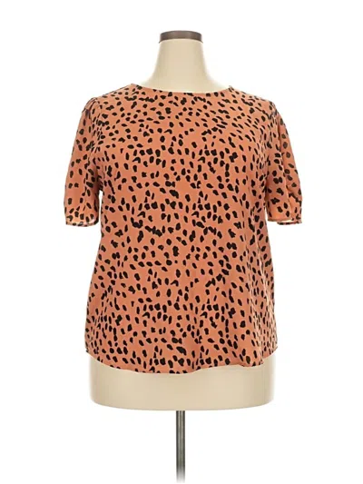 Pre-owned Papermoon Short Sleeve Blouse In Orange