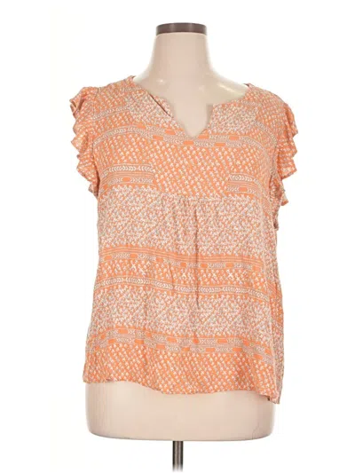 Pre-owned Papermoon Short Sleeve Blouse In Orange