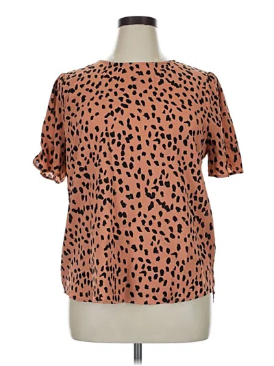 Pre-owned Papermoon Short Sleeve Blouse In Orange