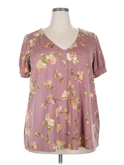 Pre-owned Papermoon Short Sleeve Blouse In Purple